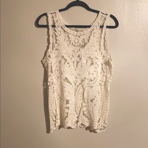 Women’s white lace tank
